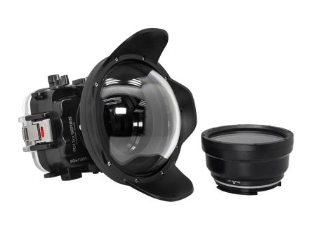 60M 195FT Waterproof housing for Sony RX1xx series Salted Line with 6  Dry Dome Port (Black) Fashion