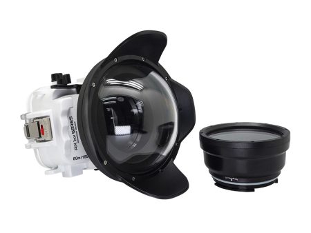 60M 195FT Waterproof housing for Sony RX1xx series Salted Line with 6  Dry Dome Port (White) Discount