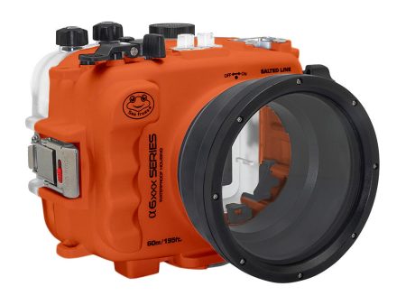 SeaFrogs 60M 195FT Waterproof housing for Sony A6xxx series Salted Line (Orange)   GEN 3 Online