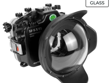 Fujifilm X-T5 40M 130FT Underwater camera housing with 6  Optical Glass Dome Port. XF 18-55mm on Sale