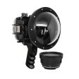 60M 195FT Waterproof housing for Sony RX1xx series Salted Line with Aluminium Pistol Grip & 6  Dry Dome Port - Surf (Black) Online Sale