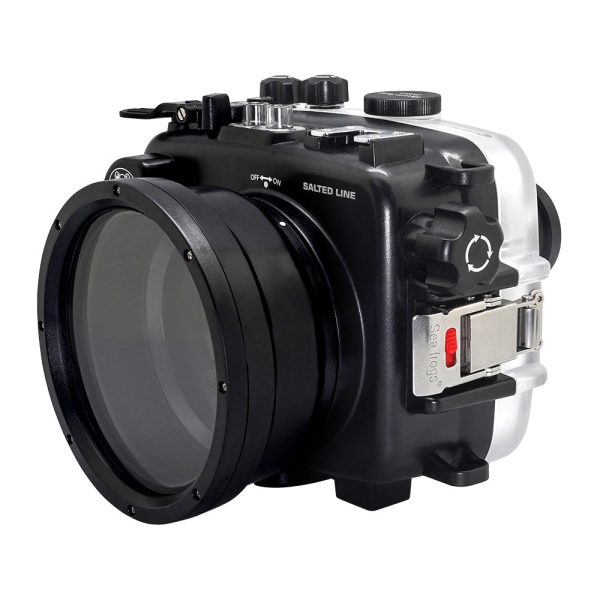 Sea Frogs 60M 195FT Waterproof housing for Sony A6xxx series Salted Line with 8  Dry dome port (Black)   GEN 3 Discount