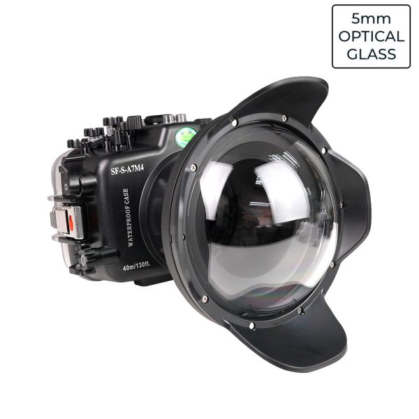 Sony A7 IV NG 40M 130FT UW camera housing with 6  optical glass dome port V.10 (Zoom gear for FE16-35mm F2.8 GM II and FE16-35 F4 included). Supply