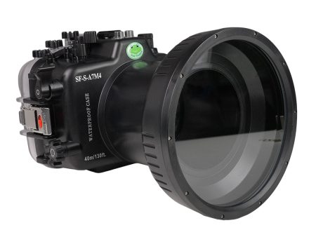 Sony A7 IV NG 40M 130FT Underwater camera housing with 6 Optical Glass Flat Long port (FE24-105mm F4 Zoom gear). For Sale