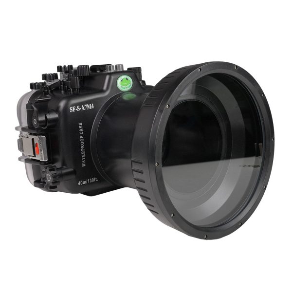 Sony A7 IV NG 40M 130FT Underwater camera housing with 6 Optical Glass Flat Long port (FE24-105mm F4 Zoom gear). For Sale