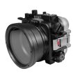 60M 195FT Waterproof housing for Sony RX1xx series Salted Line with 67mm threaded short   Macro port for Sony RX100 VI   VII (Black) on Sale